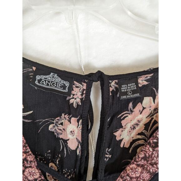 Angie Romper Boho Sz L Bell Sleeves.Lace Up Front PocketsSee Photos Measurements - Picture 4 of 9